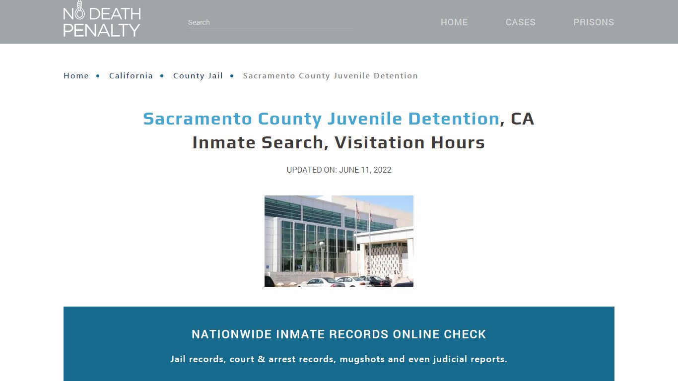 Sacramento County Juvenile Detention, CA Inmate Search ...