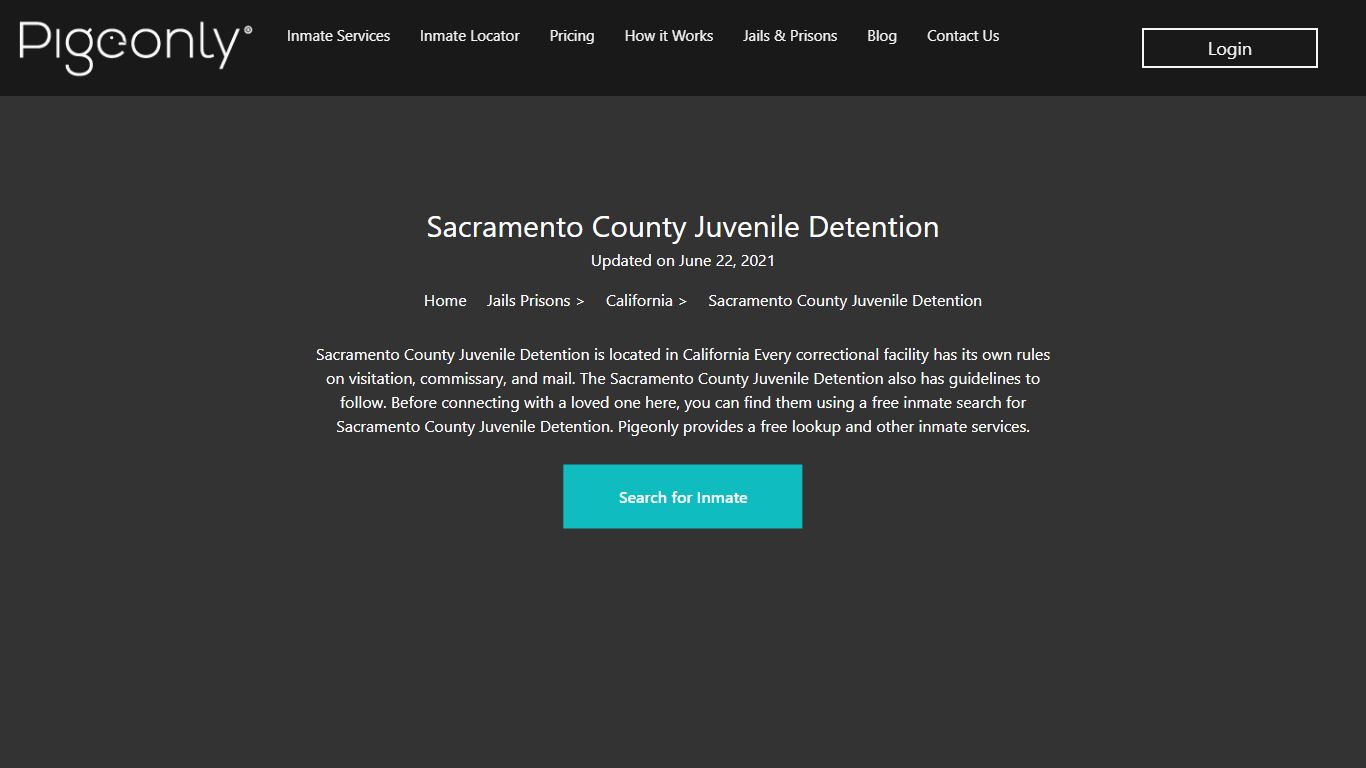 Sacramento County Juvenile Detention Inmate Search ...